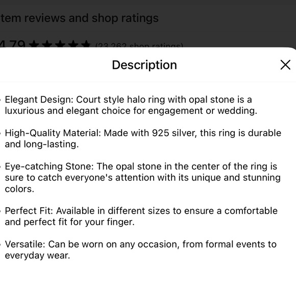 NWT 💍 DAINTY ELEGANT STAMPED 925 STERLING SILVER OPAL STONE RING Women’s 7 - Picture 5 of 5